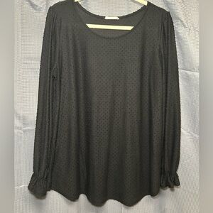 Chic Black Textured Blouse
